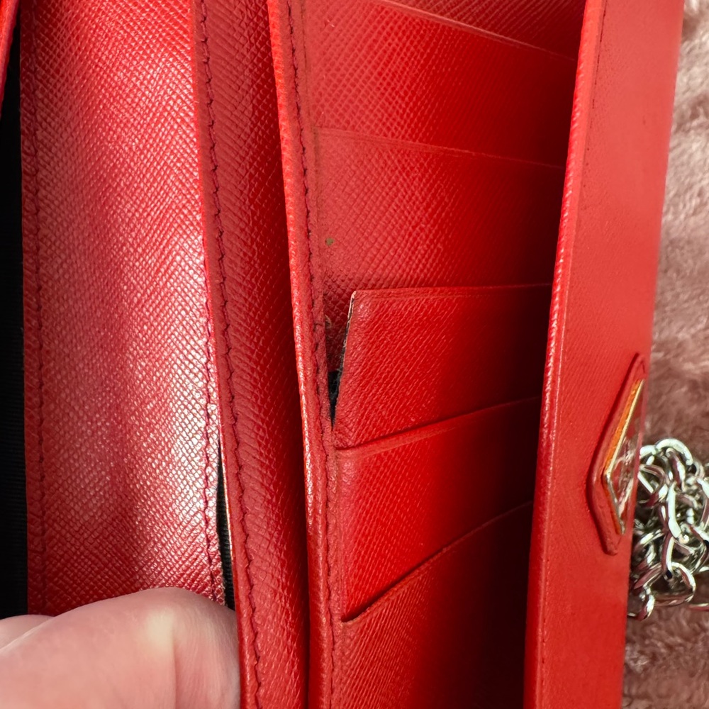 Authentic Prada Red Women's Wallet on Chain with box - Picture 8 of 9